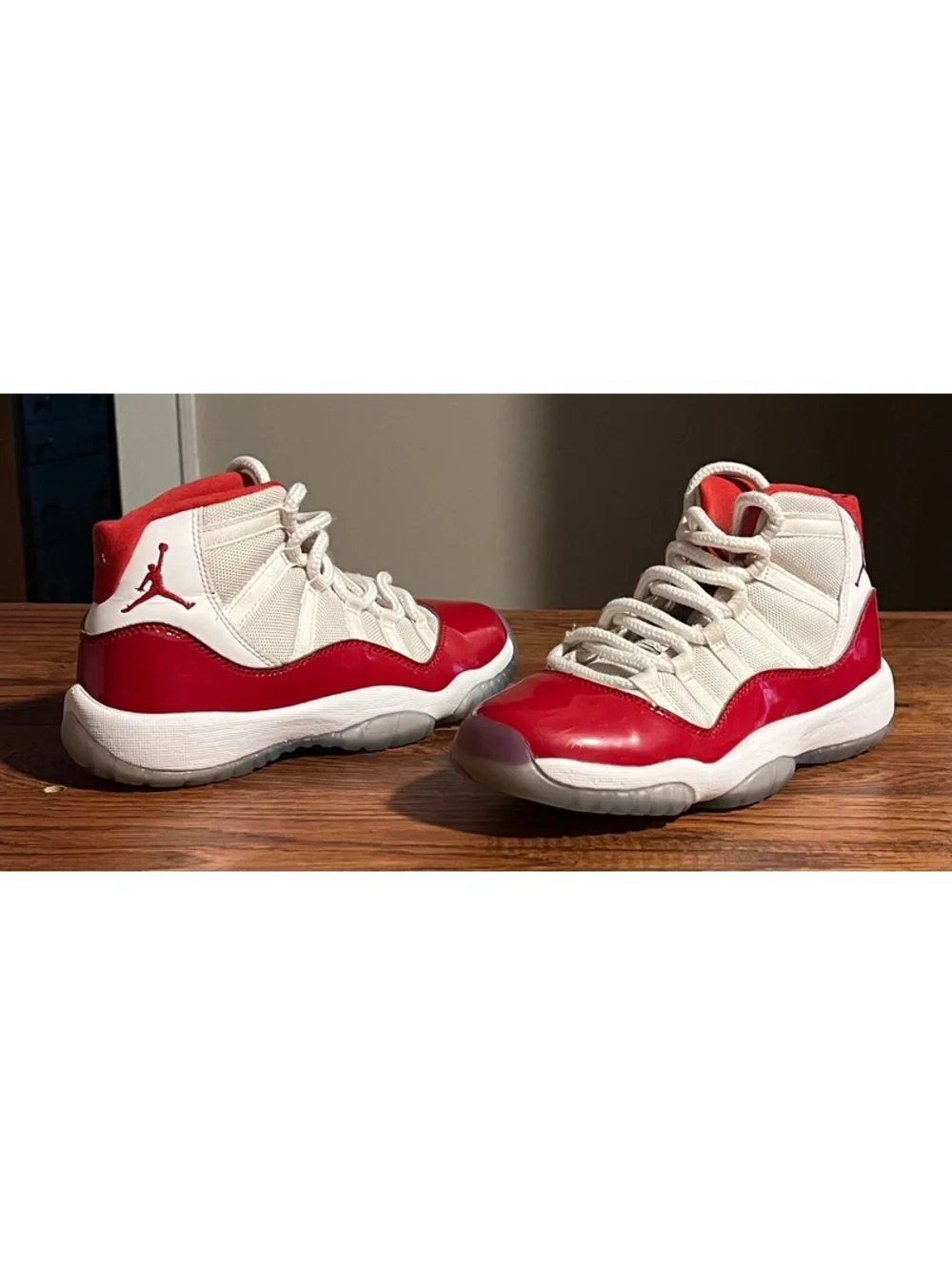 Air Jordan 11 Retro Cherry Red White Basketball Shoes Youth
